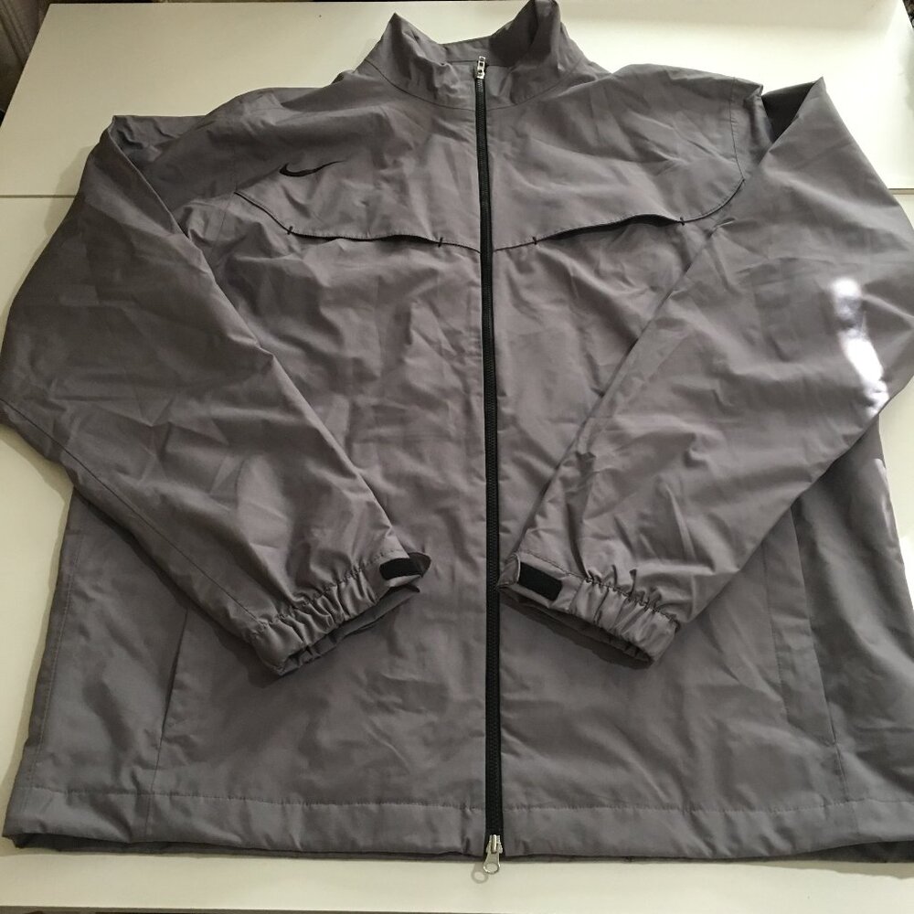 Nike Golf Mens Large Gray Jacket Full Zip Windbreaker Storm Fit Mesh Lined